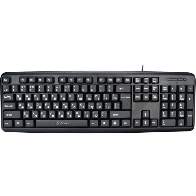 Клавиатура Oklick 180V2 черный USB 1185956 (Проводная, USB)
