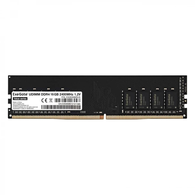 ОЗУ ExeGate Value EX283086RUS DIMM, DDR4, 16 Гб, 2400 МГц