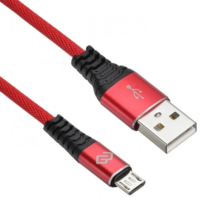Кабель интерфейсный Digma MICROUSB-1.2M-BRAIDED-R