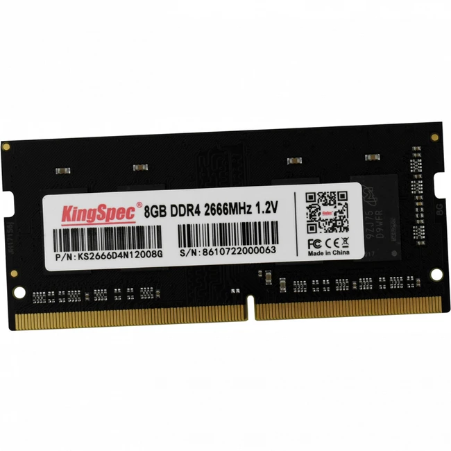 ОЗУ KingSpec 8 ГБ KS2666D4N12008G SO-DIMM, DDR4, 8 Гб, 2666 МГц