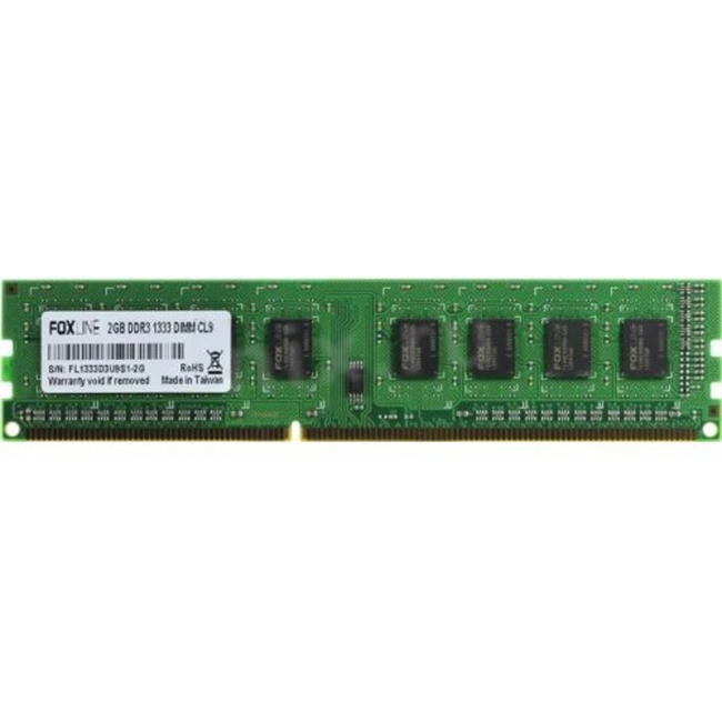 ОЗУ Foxline DIMM 2GB 1333 DDR3 CL9 FL1333D3U9S1-2G DIMM, DDR3, 2 Гб, 1333 МГц