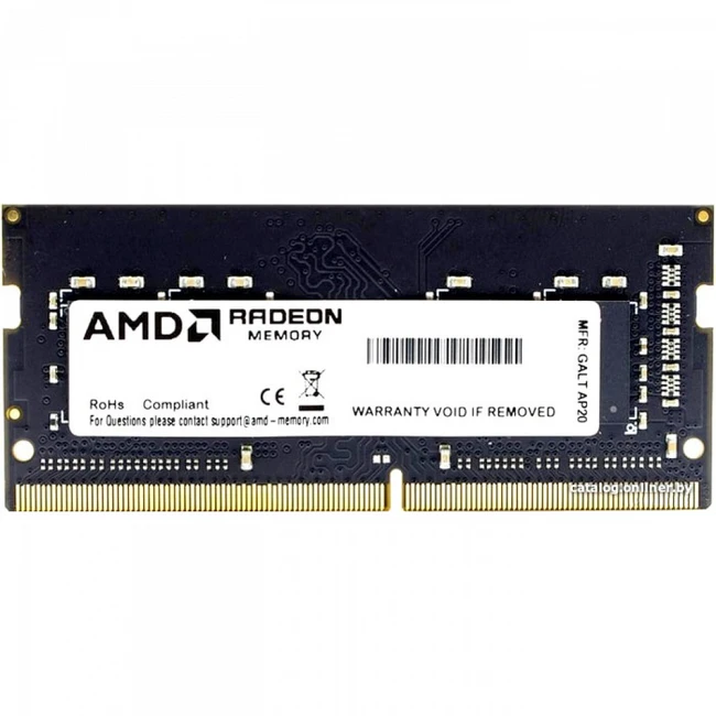 ОЗУ AMD R9 Gamers Series Black Gaming Memory R948G3206S2S-U SO-DIMM, DDR4, 8 Гб, 3200 МГц