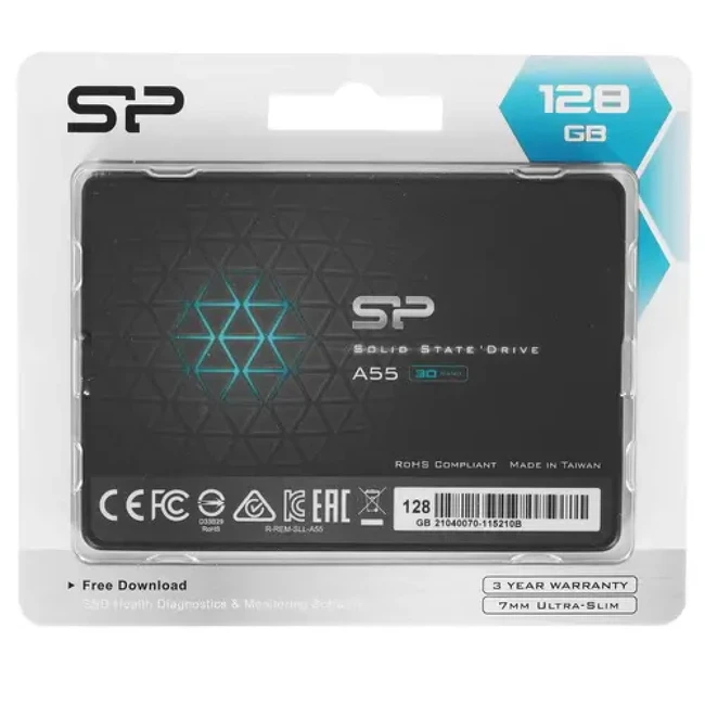 Внутренний накопитель Silicon Power Ace A55 SP128GBSS3A55S25 (SSD (твердотельные), 128 ГБ, 2.5 дюйма, SATA)