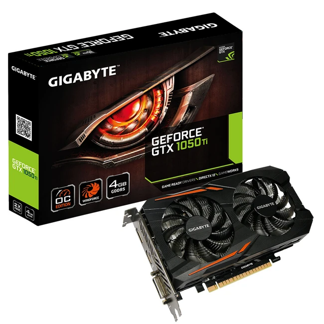 Видеокарта Gigabyte GeForce GTX 1050 Ti OC GV-N105TOC-4GD 4 ГБ