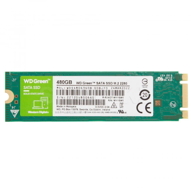 Жесткий диск Western Digital Серия GREEN WDS480G3G0B SSD (твердотельные), 480 ГБ, M.2, SATA