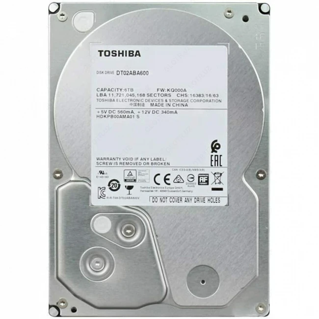 Внутренний жесткий диск Toshiba DT02ABA600 (HDD (классические), 6 ТБ, 3.5 дюйма, SATA)