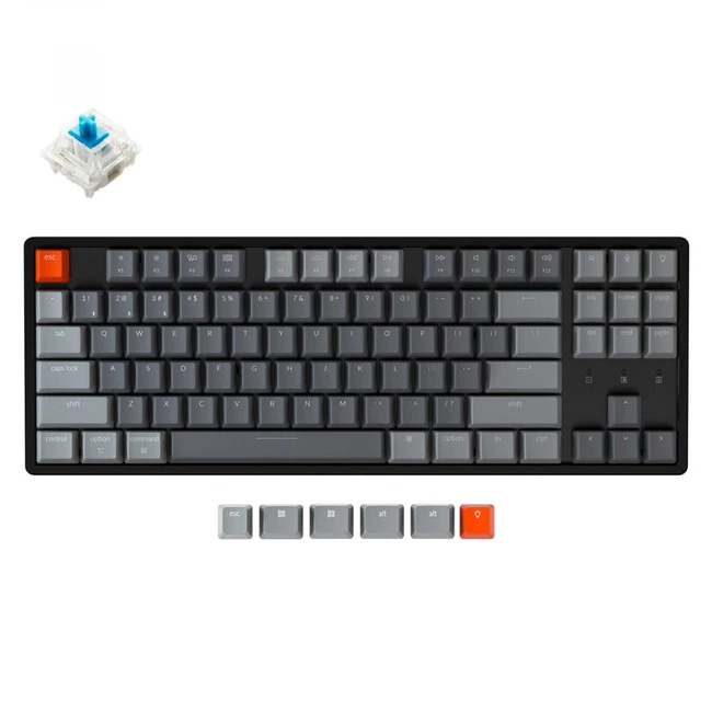 Клавиатура Keychron TKL Blue Switch RGB Aluminum Frame Gateron G pro Mechanical Wireless K8C2_Keychron (Беспроводная)