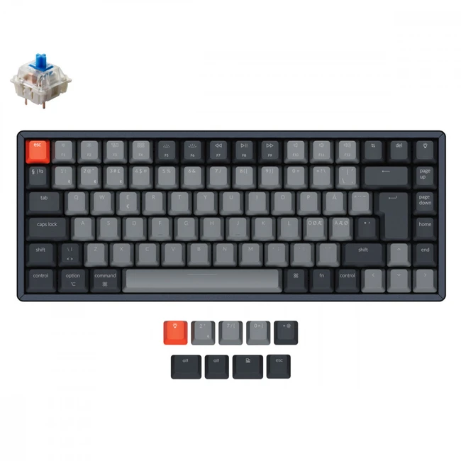 Клавиатура Keychron Blue Switch RGB Aluminum Frame Gateron G pro Mechanical Wireless K2C2_Keychron (Беспроводная)
