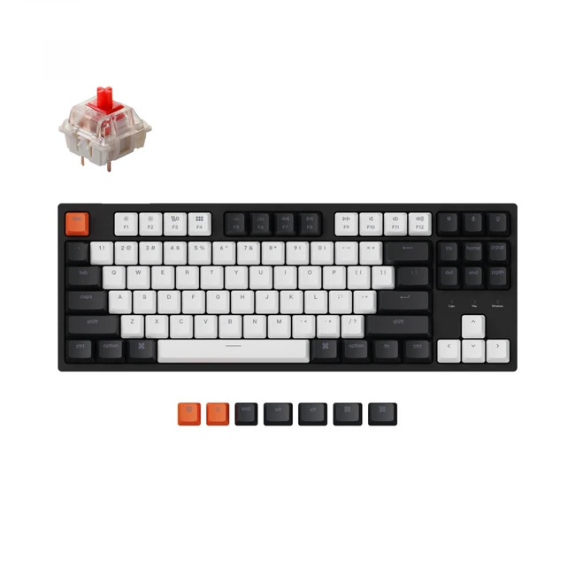 Клавиатура Keychron TKL Red Switch RGB Hot-Swap Gateron G pro Mechanical C1H1_Keychron (Проводная)