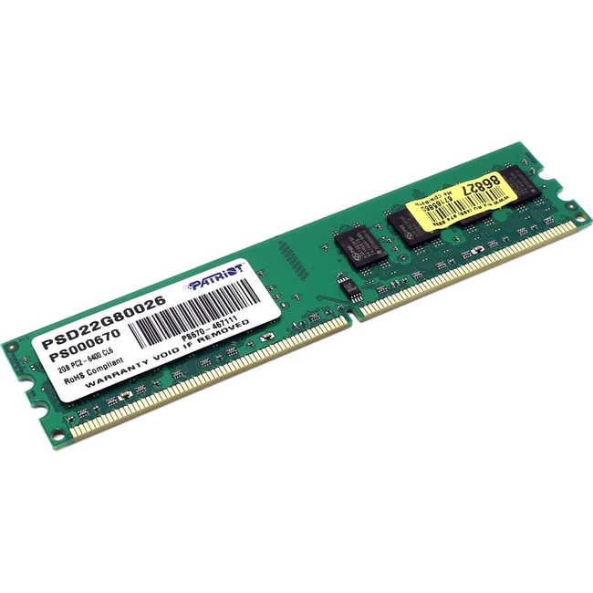 ОЗУ Crucial 2GB PC6400 DDR2 PSD22G80026 DIMM, DDR2, 2 Гб, 800 МГц
