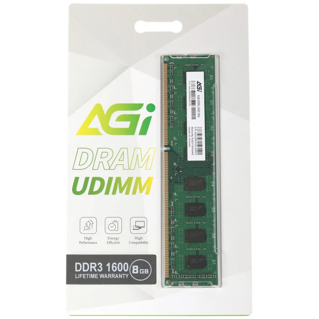 ОЗУ AGILE AGI160008UD128 (DIMM, DDR3, 8 Гб, 1600 МГц)
