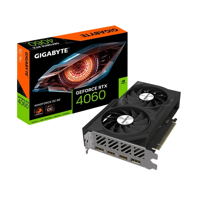 Видеокарта Gigabyte RTX4060 WINDFORCE OC 8G GV-N4060WF2OC-8GD 8 ГБ