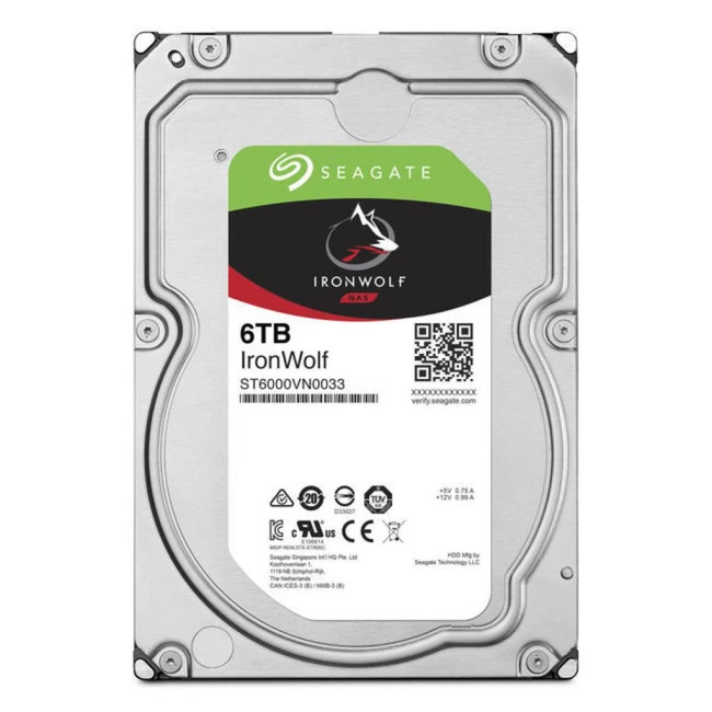 Жесткий диск Seagate IronWolf 6ТБ ST6000VN0033 HDD (классические), 6 ТБ, 3.5 дюйма, SATA