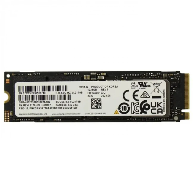 Внутренний накопитель Samsung PM9A1 MZVL21T0HDLU-00B07 SSD (твердотельные), 1 ТБ, M.2, PCIe