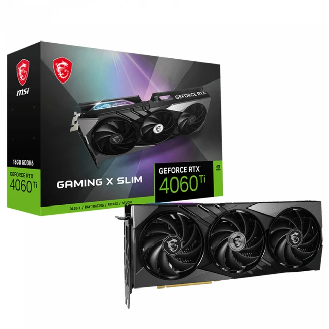 Видеокарта MSI RTX 4060 Ti GAMING X SLIM GeForce RTX 4060 Ti GAMING X SLIM 16G 16 ГБ