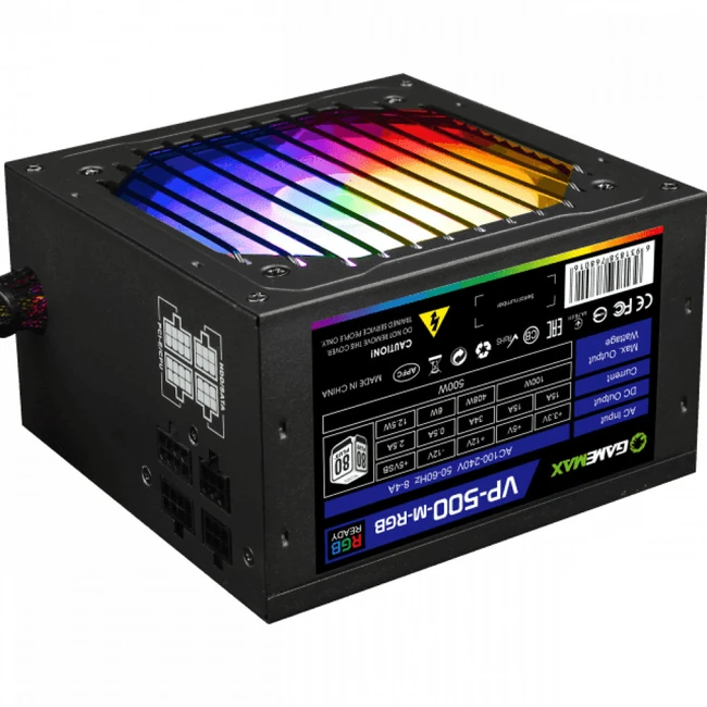 Блок питания GameMax VP-500-RGB-MODULAR 500 Вт