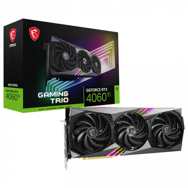 Видеокарта MSI GeForce RTX 4060 Ti GAMING X TRIO GeForce RTX 4060 Ti GAMING X TRIO 8G 8 ГБ