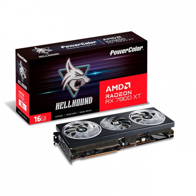 Видеокарта PowerColor Hellhound Radeon RX 7800 XT RX7800XT 16G-L/OC (16 ГБ)