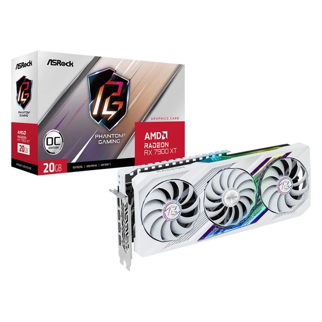Видеокарта ASRock Radeon RX 7900 XT Phantom Gaming White RX7900XT PGW 20GO 20 ГБ