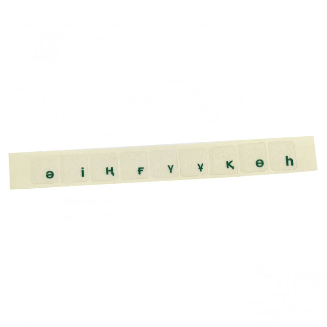 Аксессуар для ПК и Ноутбука NO NAME Наклейки на клавиатуру (прозрачная основа - зеленые буквы, казахские) 00000083398