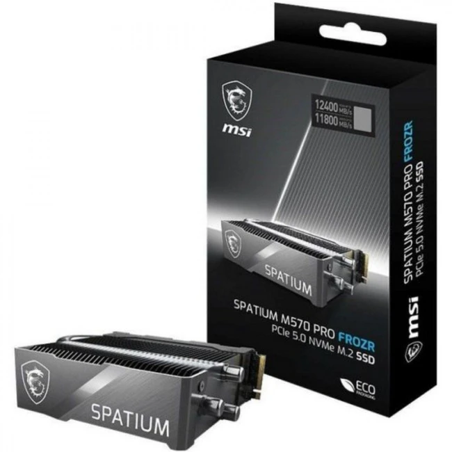 Внутренний накопитель MSI SPATIUM M570 PRO PCIe 5.0 NVMe M.2 2TB FROZR SSD (твердотельные), 2 ТБ, M.2, PCIe