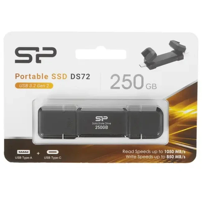 Внешний жесткий диск Silicon Power DS72 SP250GBUC3S72V1K (250 ГБ, Интерфейс USB-C)