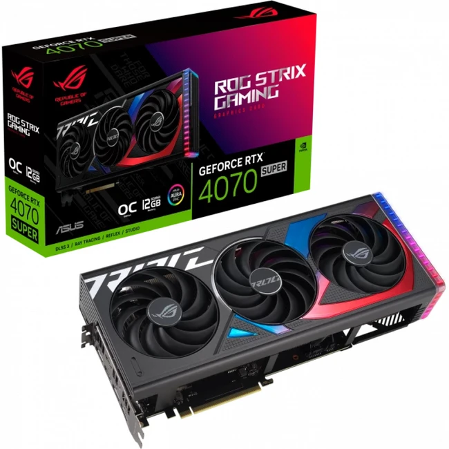 Видеокарта Asus GeForce RTX 4070 Super ASUS OC 12Gb ROG-STRIX-RTX4070S-O12G-GAMING 12 ГБ