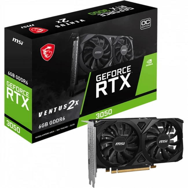 Видеокарта MSI RTX 3050 VENTUS 2X E 6G OC 6 ГБ