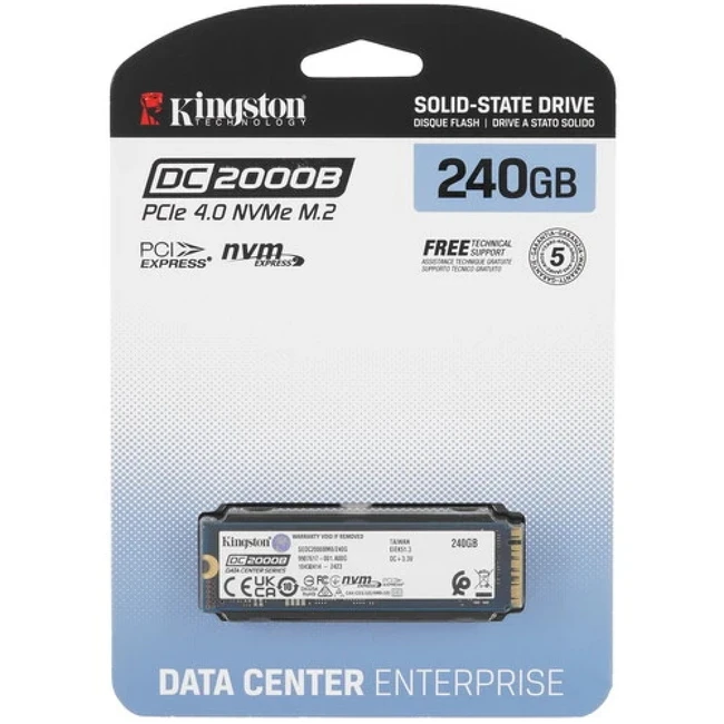 Внутренний накопитель Kingston DC2000 SEDC2000BM8/240G SSD (твердотельные), 240 ГБ, M.2, PCIe