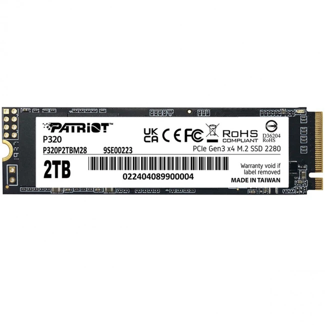 Внутренний жесткий диск Patriot P320 P320P2TBM28 (SSD (твердотельные), 2 ТБ, M.2, PCIe)