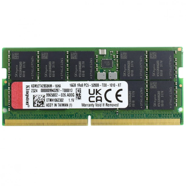 ОЗУ Kingston KSM52T42BS8KM-16HA (SO-DIMM, DDR5, 16 Гб, 5200 МГц)