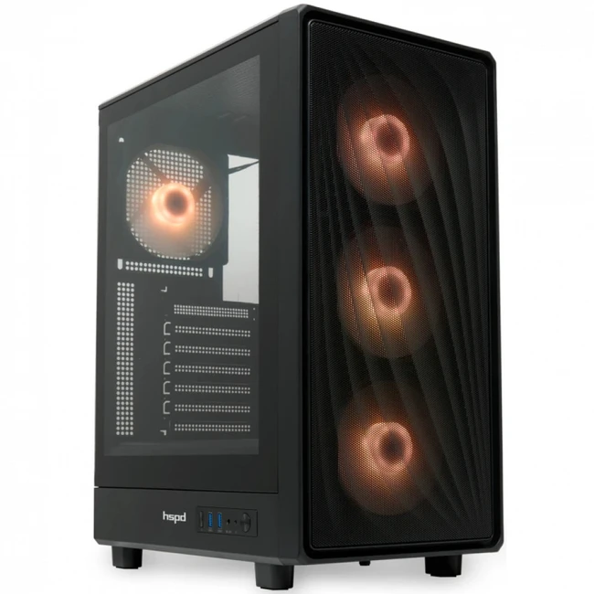 Корпус HSPD M510-TGBK-ARGB Mid-Tower