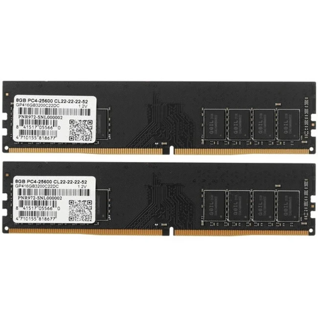 ОЗУ Geil PRISTINE GP416GB3200C22DC DIMM, DDR4, 16 Гб (2 х 8 Гб), 3200 МГц