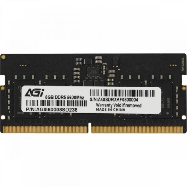 ОЗУ AGI AGI560008SD238-ST SO-DIMM, DDR5, 8 Гб, 5600 МГц