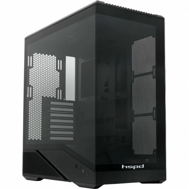 Корпус HSPD F711-TGBK Black Mid-Tower