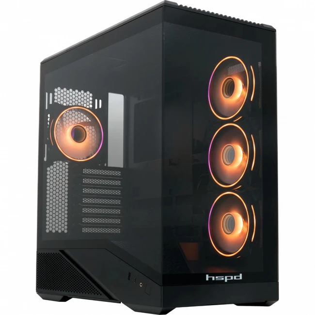 Корпус HSPD F711-TGBK-ARGB Black F711-TGBK- ARGB Mid-Tower