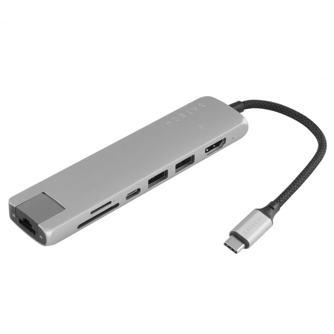 Док-станция Satechi 7-in-1 USB-C Slim Multiport Adapter with Ethernet ST-P7SM