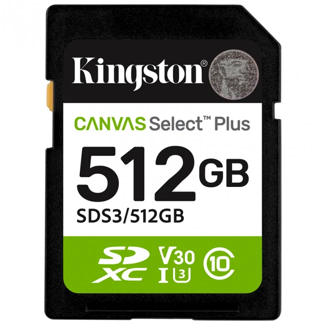 Флеш (Flash) карты Kingston Canvas Select Plus C10 UHS-I U3 V30 SDS3/512GB 512 ГБ