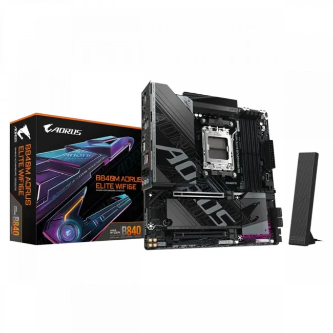 Материнская плата Gigabyte B840M AORUS ELITE WIFI6E (REV.1.0) (Micro-ATX, AMD AM5)