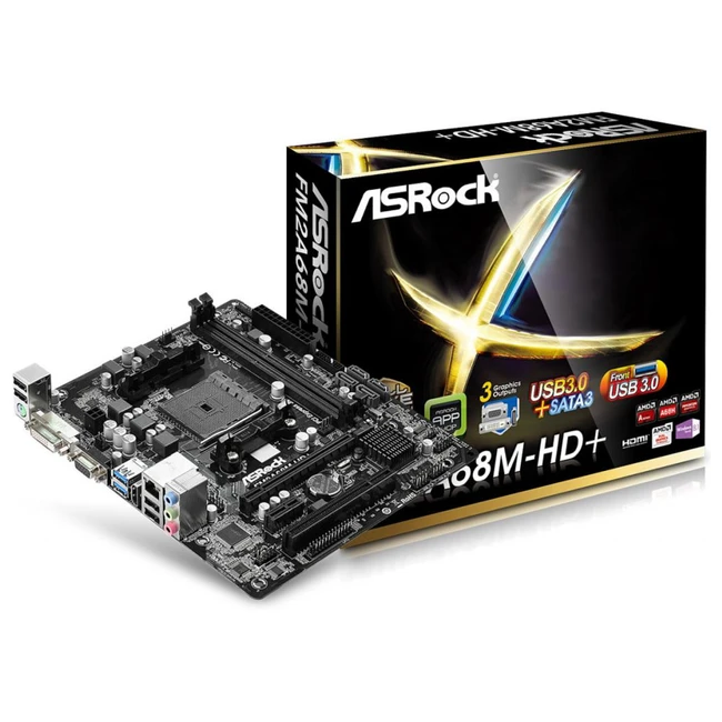 Материнская плата ASRock FM2A68M-HD+ (Micro-ATX, AMD FM2+)