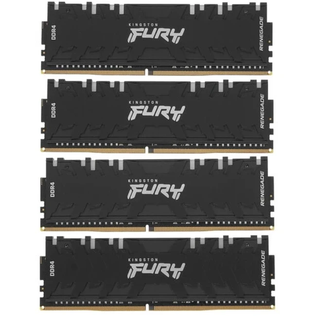 ОЗУ Kingston FURY Renegade RGB KF430C16RBAK4/128 (DIMM, DDR4, 128 Гб (4 х 32 Гб), 3200 МГц)