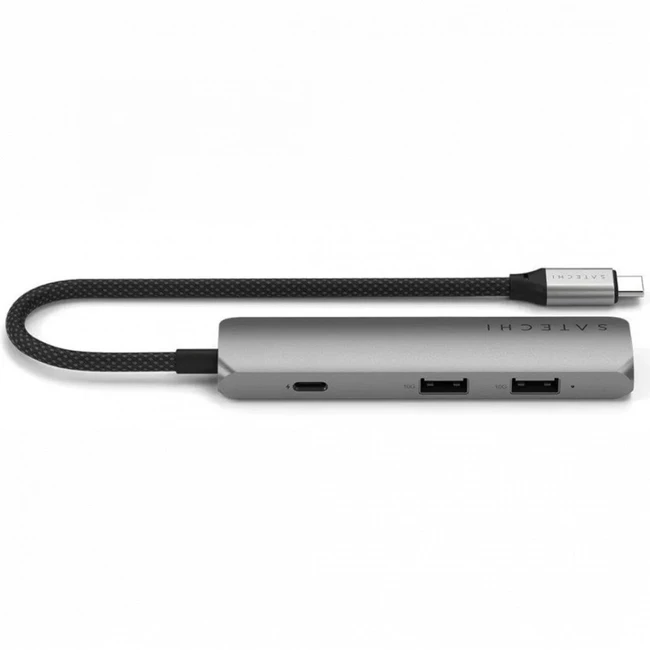 Satechi 4-in-1 USB-C Slim Multiport Adapter 4K Space Grey ST-P4SM