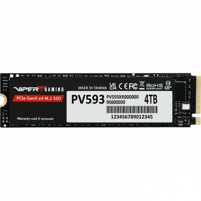 Внутренний жесткий диск Patriot PV593 PV593P4TBM28H (SSD (твердотельные), 4 ТБ, M.2, PCIe)