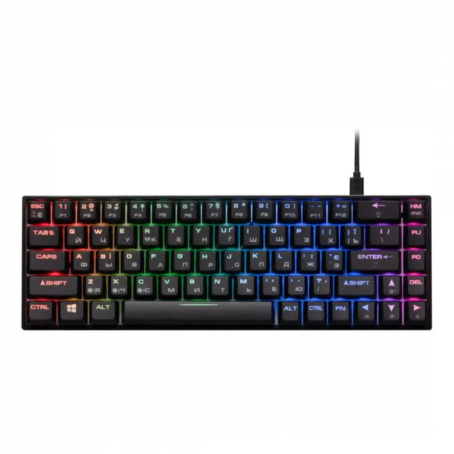 Клавиатура 2E Gaming KG380 RGB 2E-KG380UBK-BR BROWN SWITCH Проводная, USB