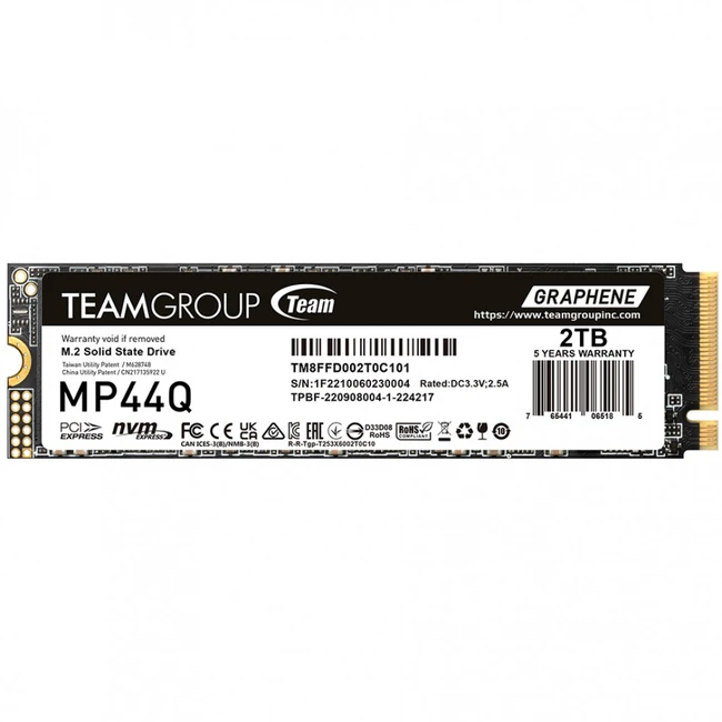Внутренний жесткий диск Team Group MP44Q TM8FFD002T0C101 (SSD (твердотельные), 2 ТБ, M.2, PCIe)
