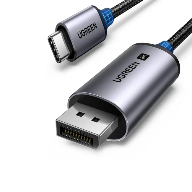 Кабель интерфейсный UGREEN CM556 USB-C to DP 8K Cable 1m 25157