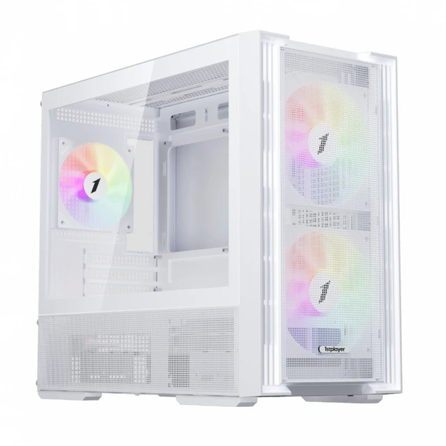 Корпус 1STPLAYER AU6 White AU6-WH-2FA7-14-W-2FA7R-W-1FA7-W Mini-Tower