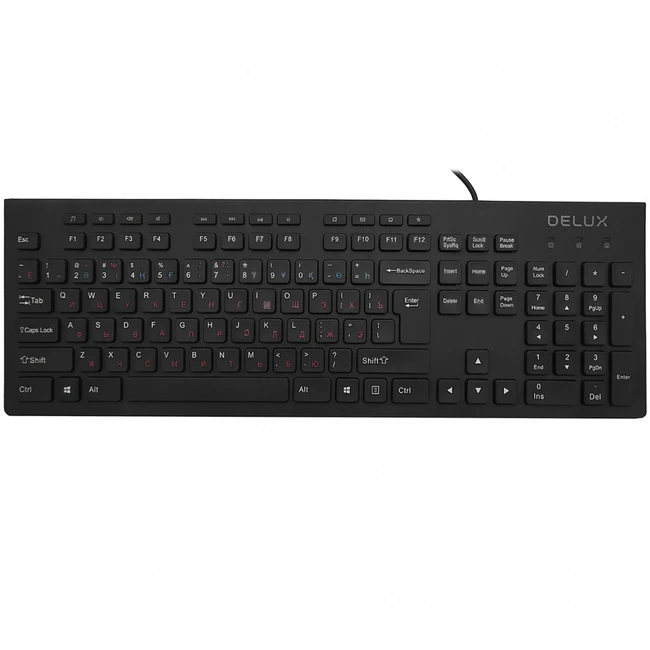Клавиатура Deluxe DLK-180UB Проводная, USB