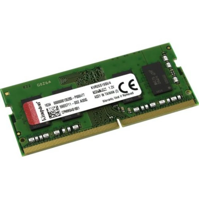 ОЗУ Kingston DDR4 SODIMM 4GB KVR26S19S6/4 SO-DIMM, DDR4, 4 Гб, 2666 МГц