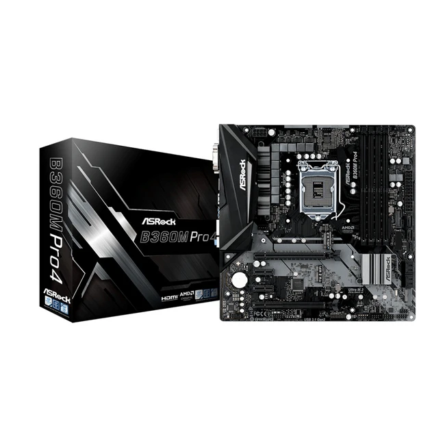 Материнская плата ASRock B360M PRO4 B360MPRO4 Micro-ATX, LGA 1151